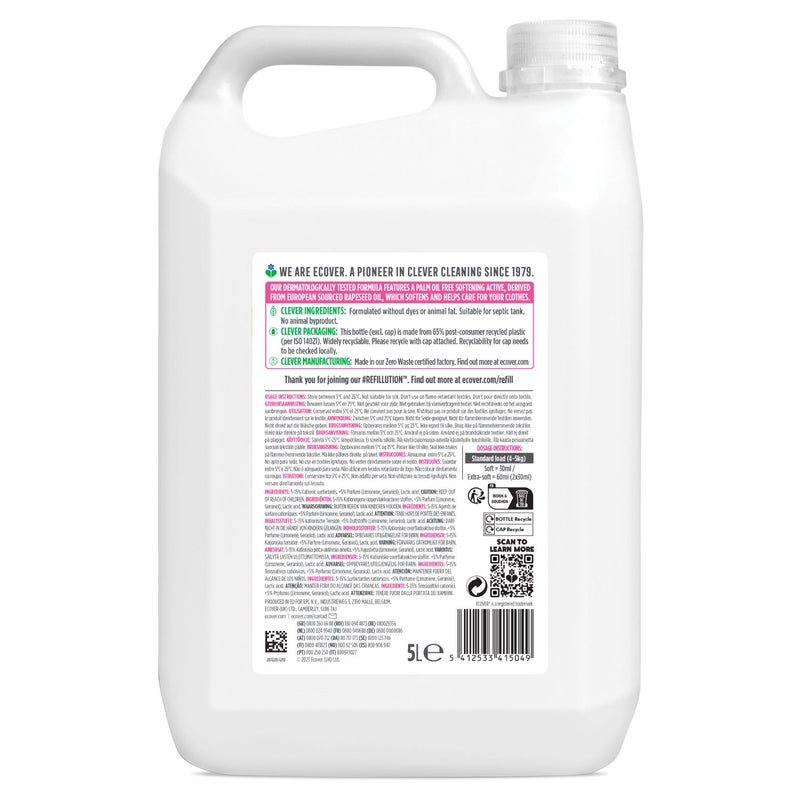 ecover Sensitive Fabric Softener Refill Apple Blossom and Almond Scent - 5 Litre - Image 2